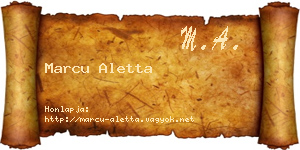Marcu Aletta névjegykártya